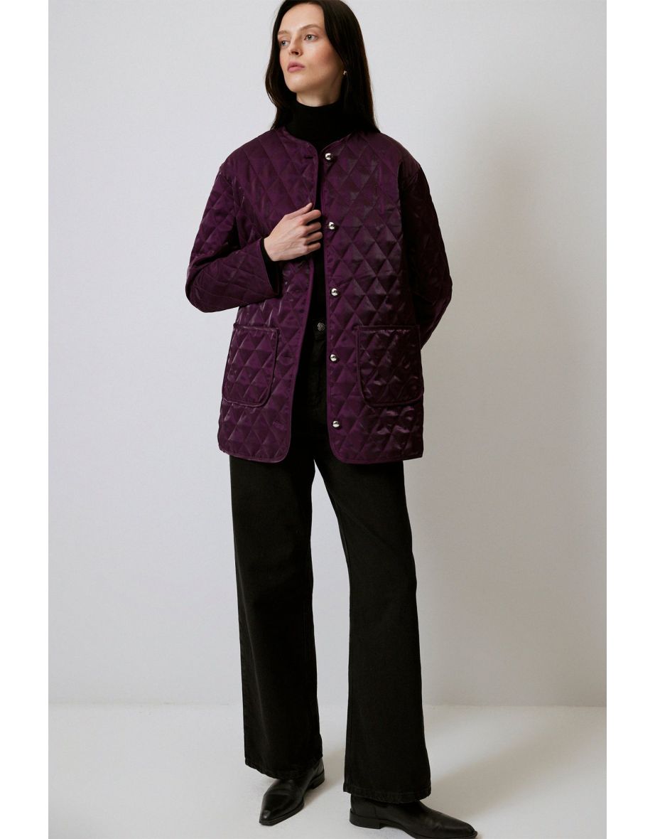 CREW NECK QUILTED JACKET