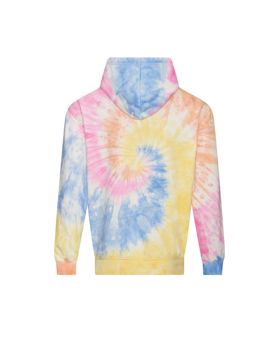 Awdis Adult Swirl Tie Dye Hoodie - Yellow/Blue/Pink - 2