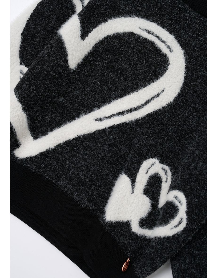 Zara Black Heart Jumper - 7