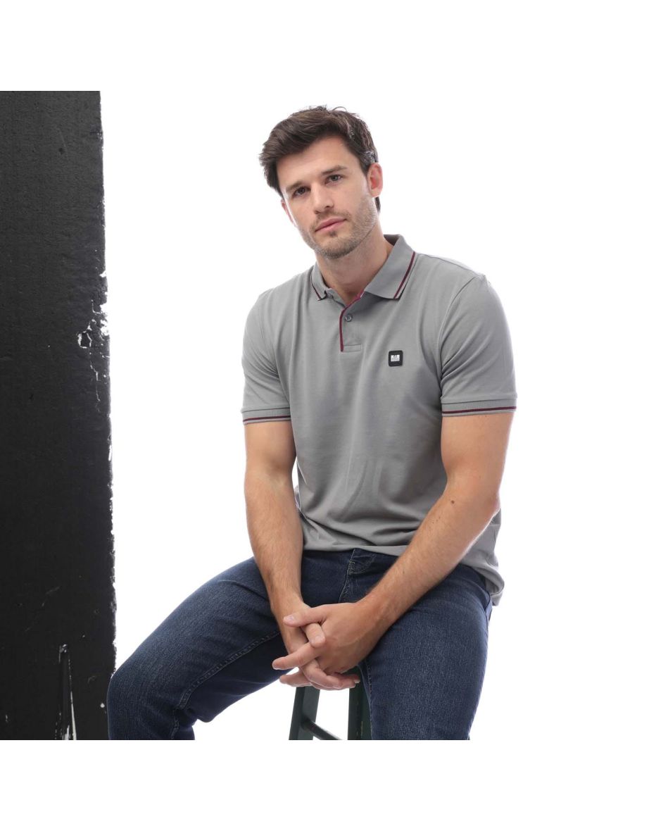 Men's Weekend Offender Spello Piped Polo Shirt in Grey - 3