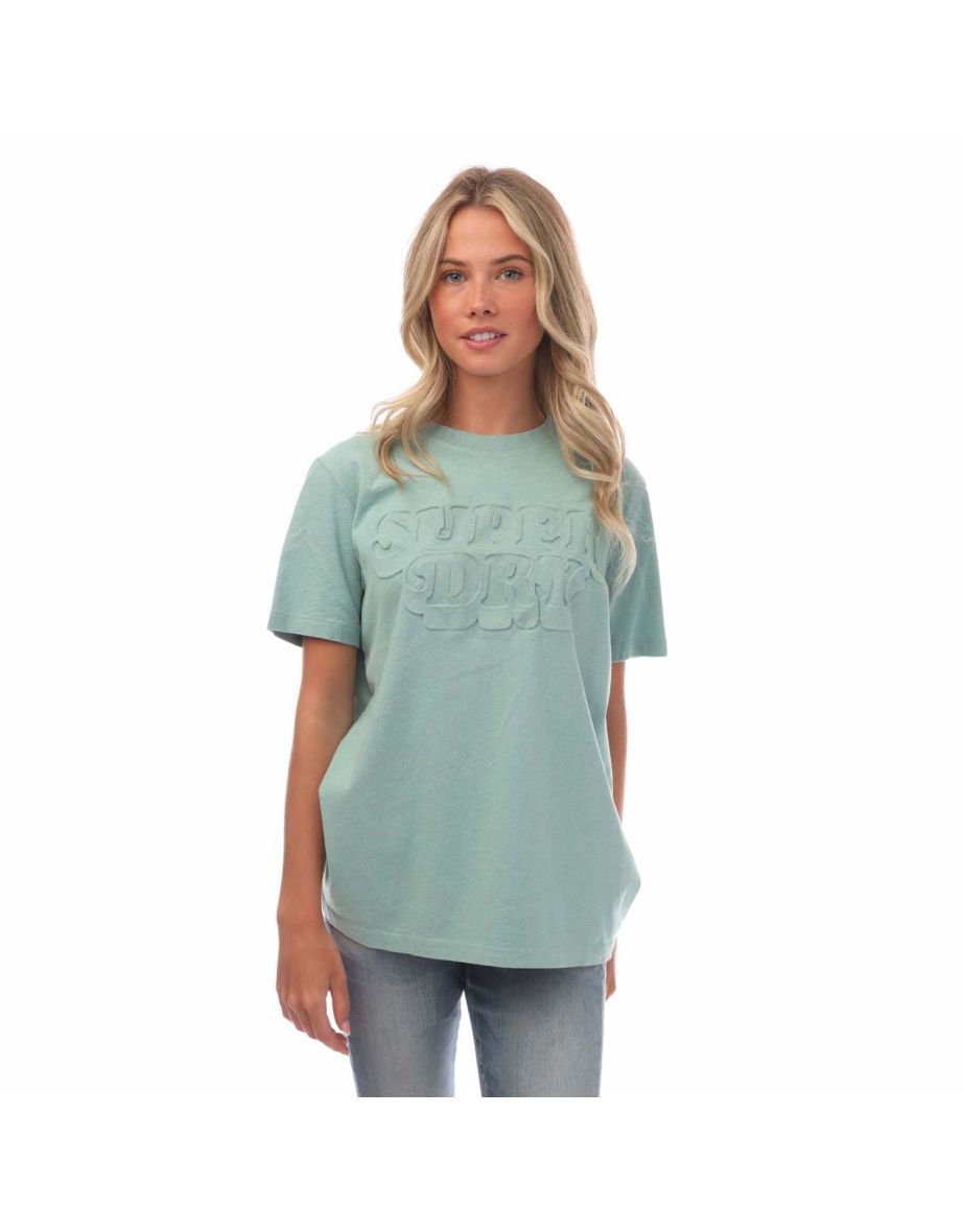 Women's Superdry Vintage Cooper Embossed T-Shirt in Green