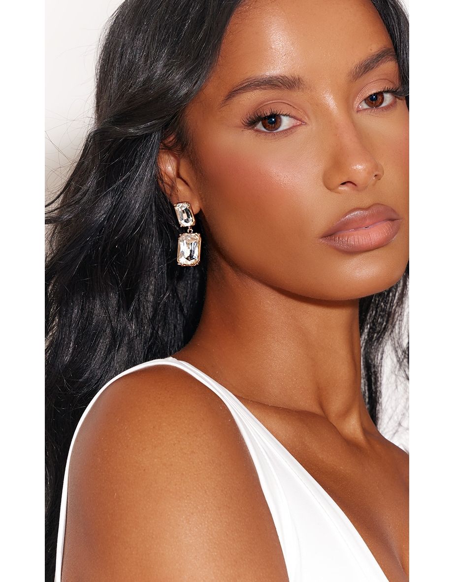 Shop Nude Jewel Drop Statement Earrings Online in Oman VogaCloset