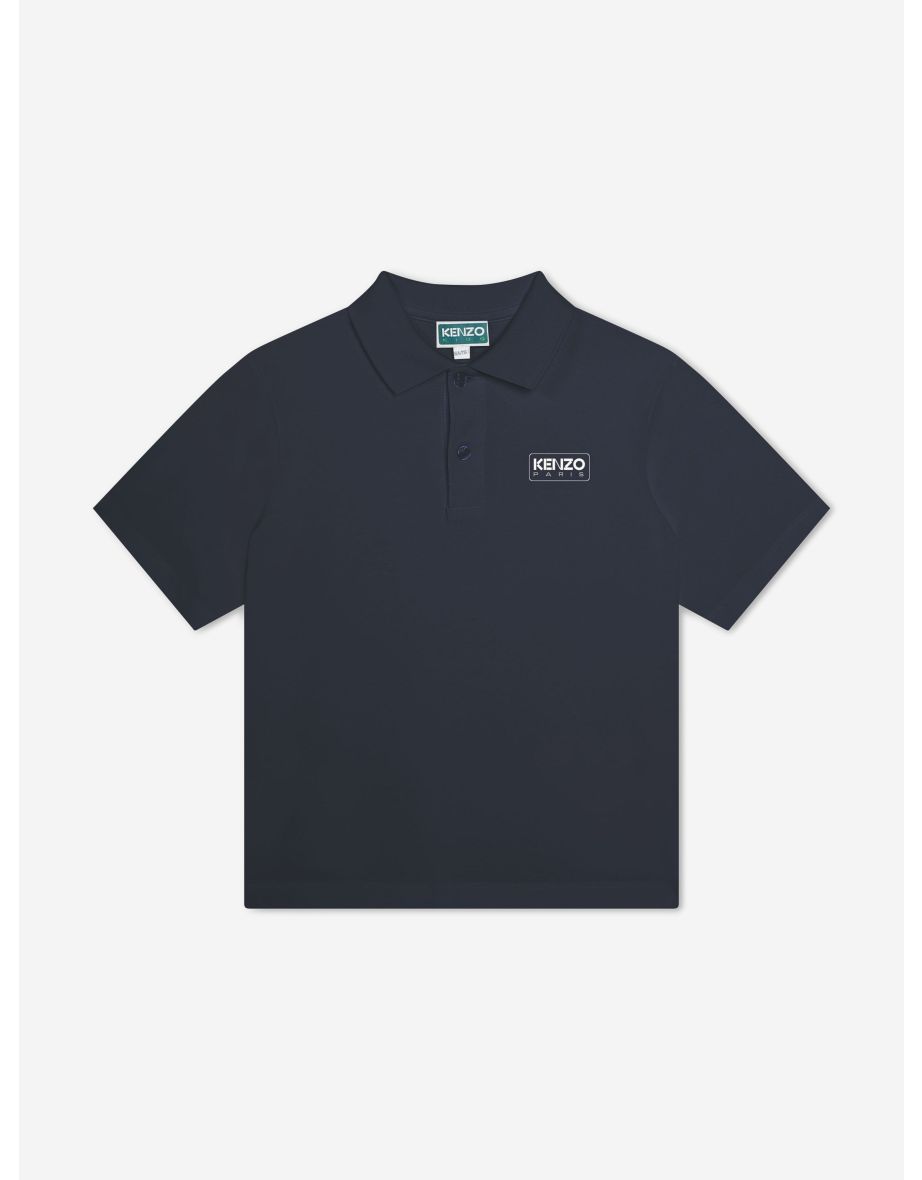 Shop Boys Logo Polo Shirt in Navy Online in Bahrain VogaCloset