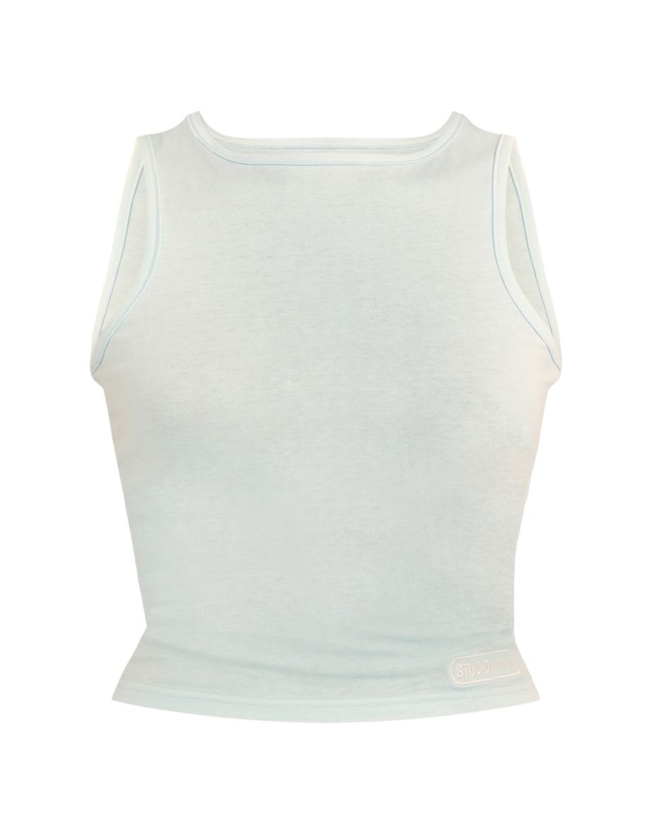 Cool Blue Studio Embroidered Cotton Boat Neck Top - 4