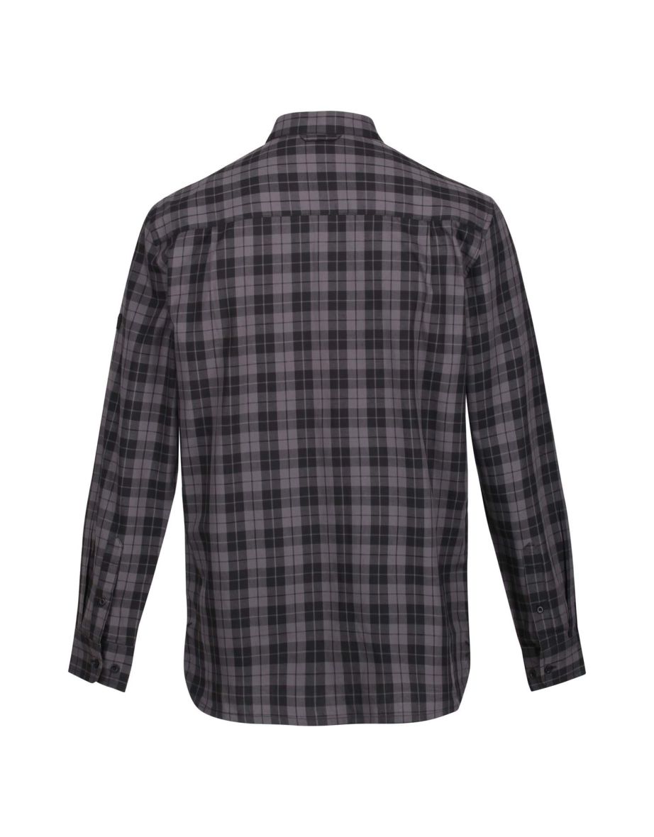 Men's Regatta Lance Organic Cotton Long Sleeve Shirt in Black - 3