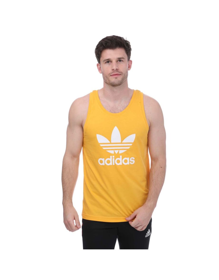 Shop Men s adidas Adicolor Trefoil Tank Top in Yellow Online in Oman VogaCloset