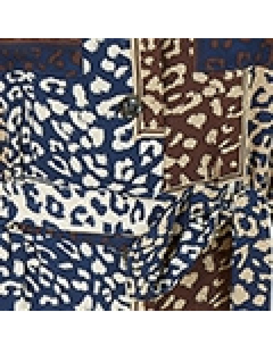 Yumi Navy Patchwork Animal Print Jumpsuit - 5