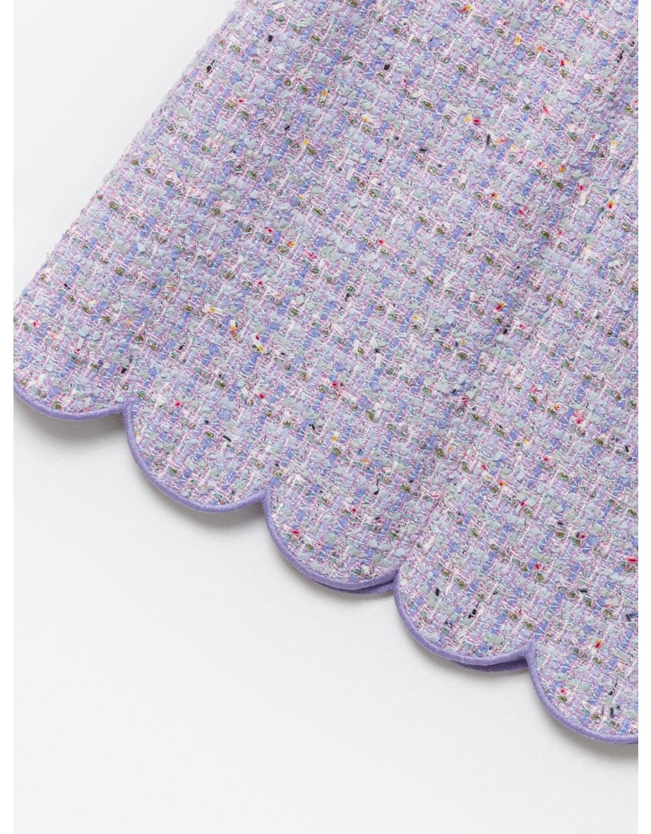Girls Boucle Mini Skirt in Purple - 4