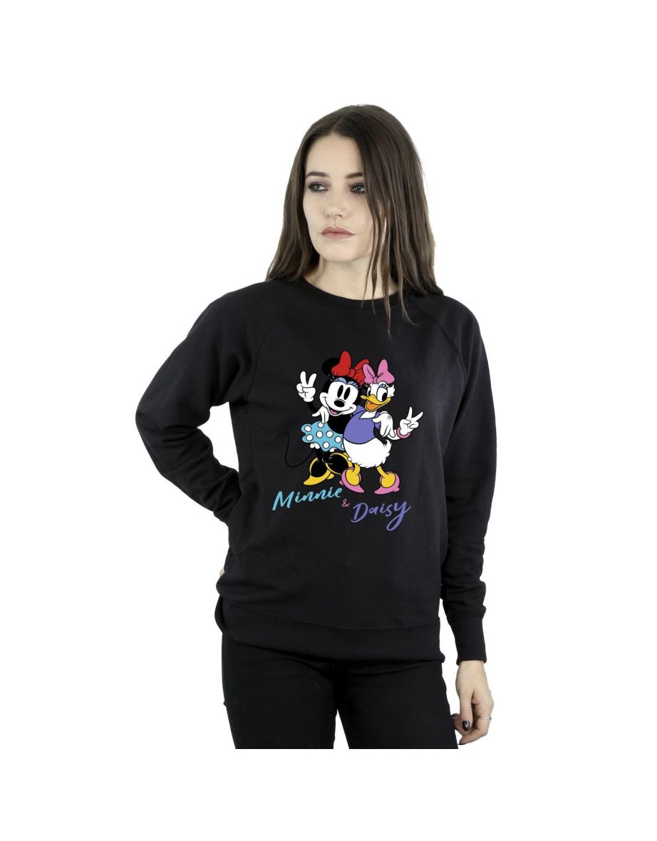 Disney Womens/Ladies Minnie Mouse And Daisy Sweatshirt - Black