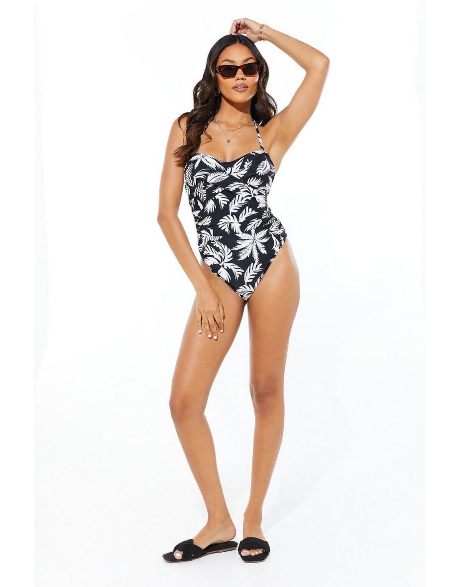 Wrap Detail Detachable Strap Swimsuit