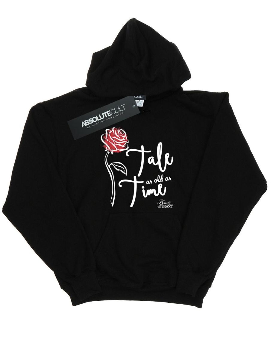 Disney Womens/Ladies Tale As Old As Time Rose Hoodie - Black - 1