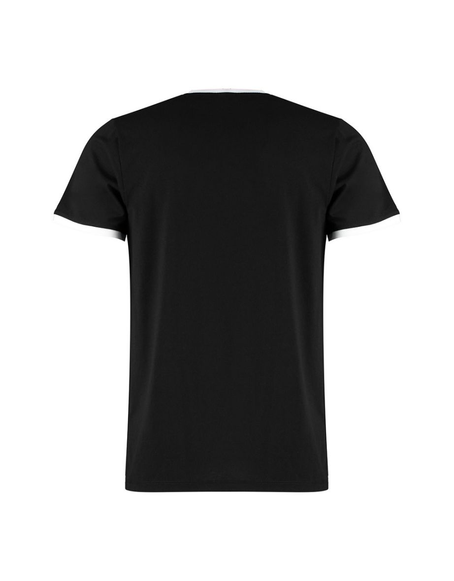 Kustom Kit Mens Ringer Fashion T-Shirt - Black/White - 1