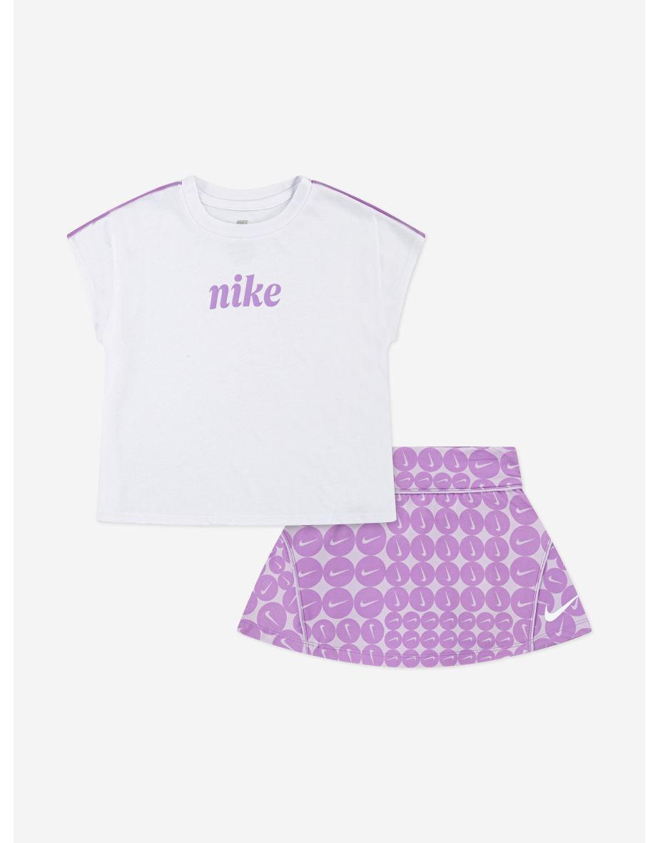 Girls Essentials AOP Skirt Set in Purple