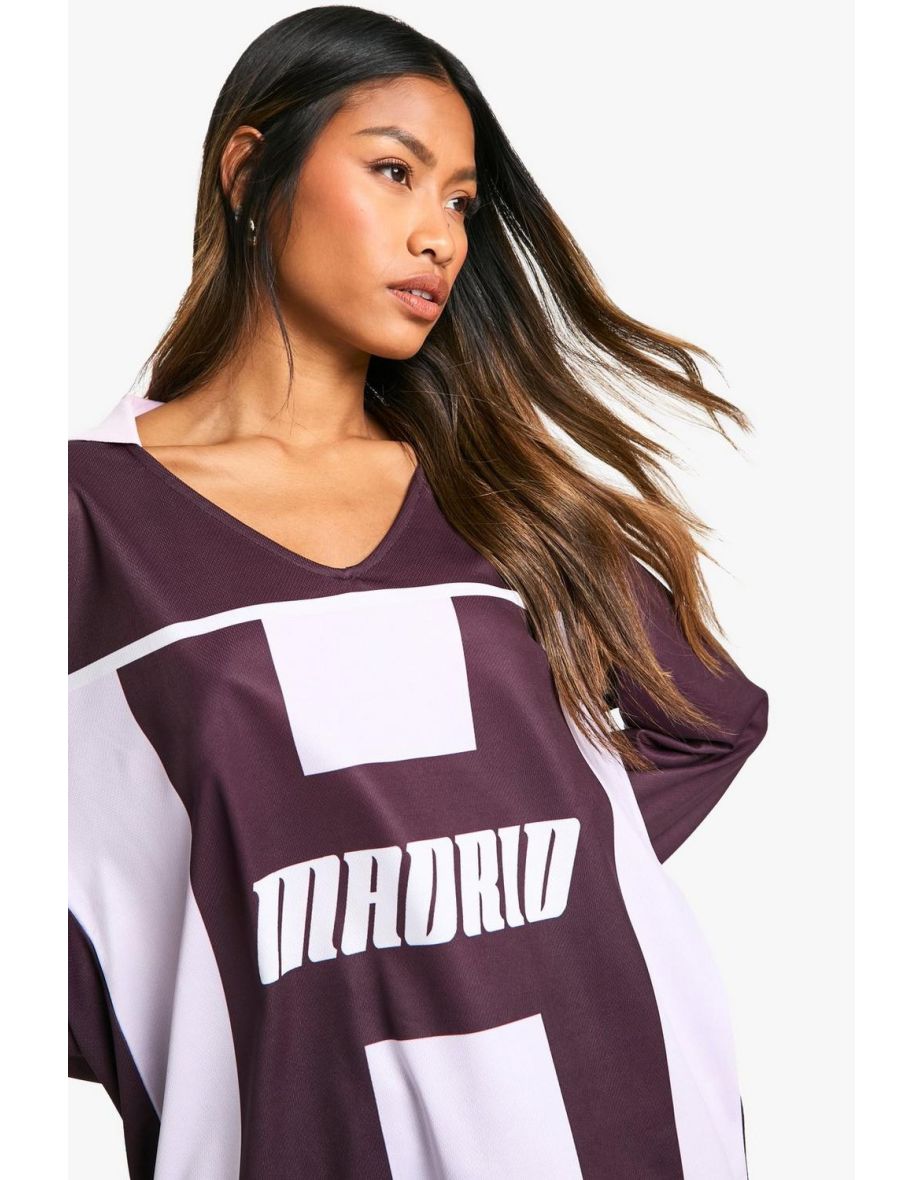 MADRID PRINTED OVERSIZED FOOTBALL Top - grape - 3