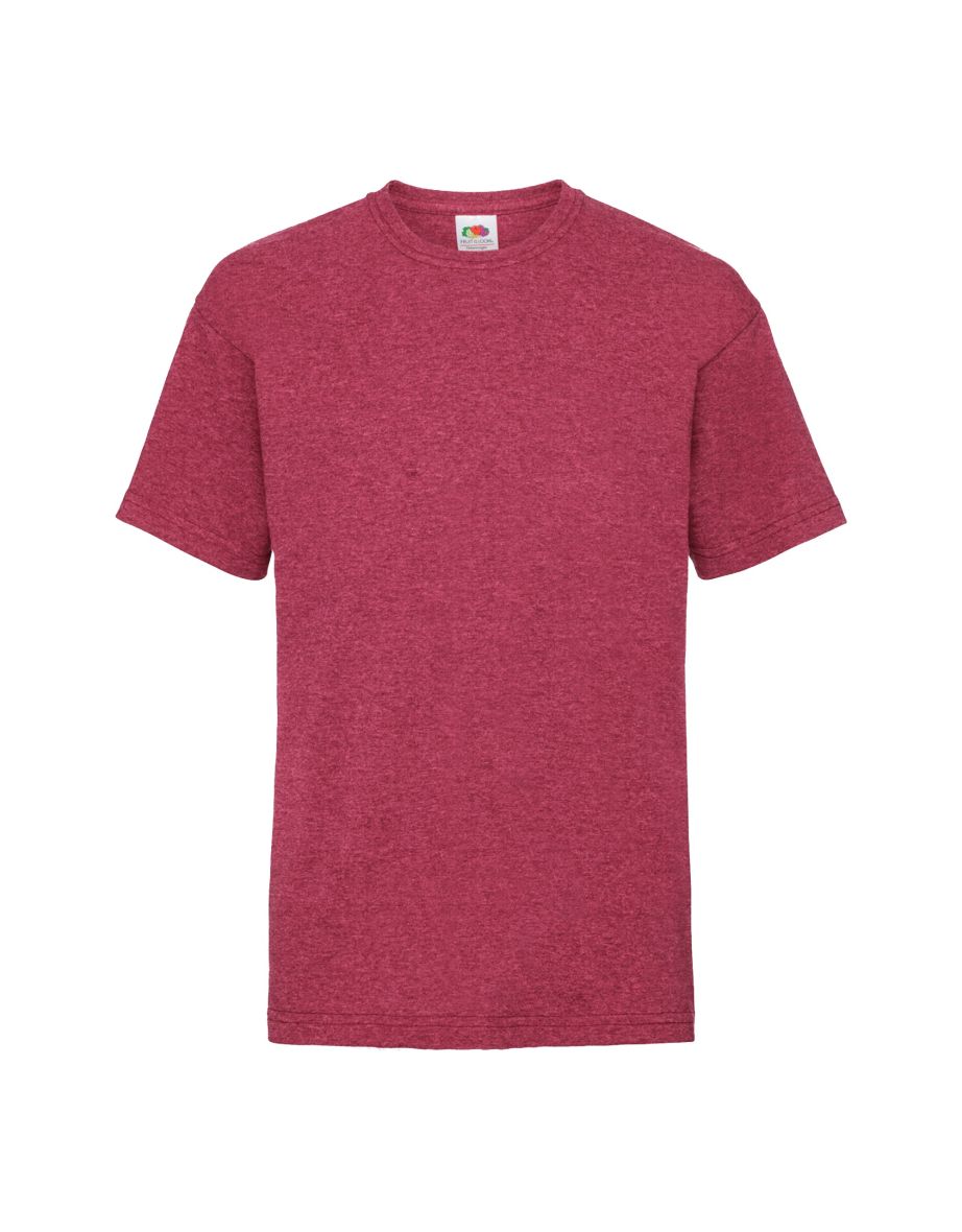 Fruit Of The Loom Childrens/Kids Unisex Valueweight Short Sleeve T-Shirt - Vintage Heather Red