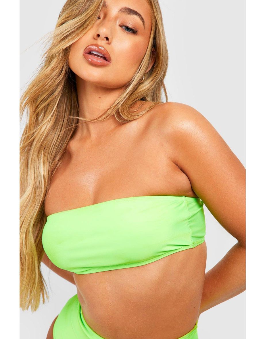 Essentials Bandeau Tube Bikini Top - bright green