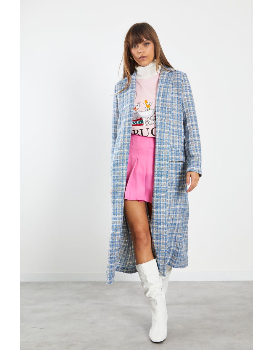 Checked hotsell longline coat