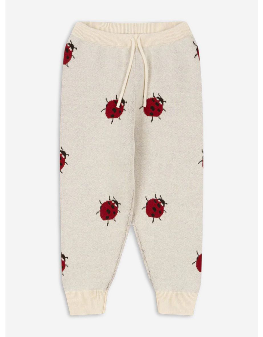 Girls Lapis Ladybug Knit Pants in Ivory