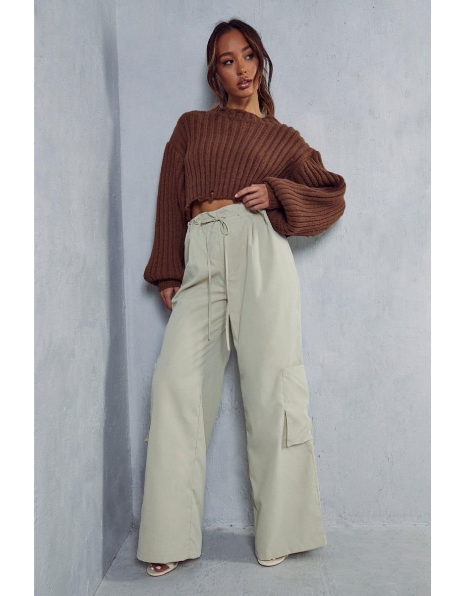 Low Rise Draw String Waist Cargo Trouser