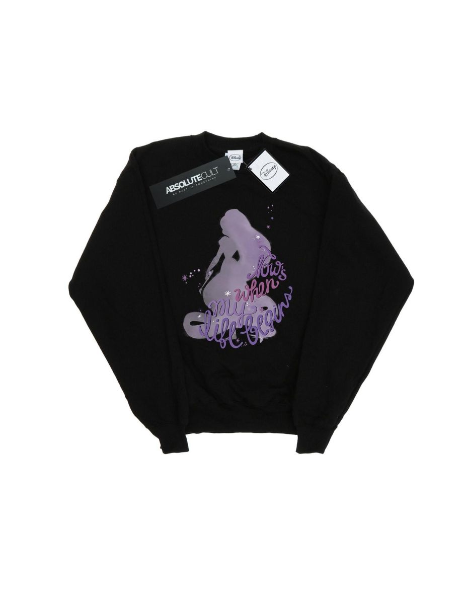 Disney Womens/Ladies Tangled Now´s When My Life Begins Sweatshirt - Black - 1