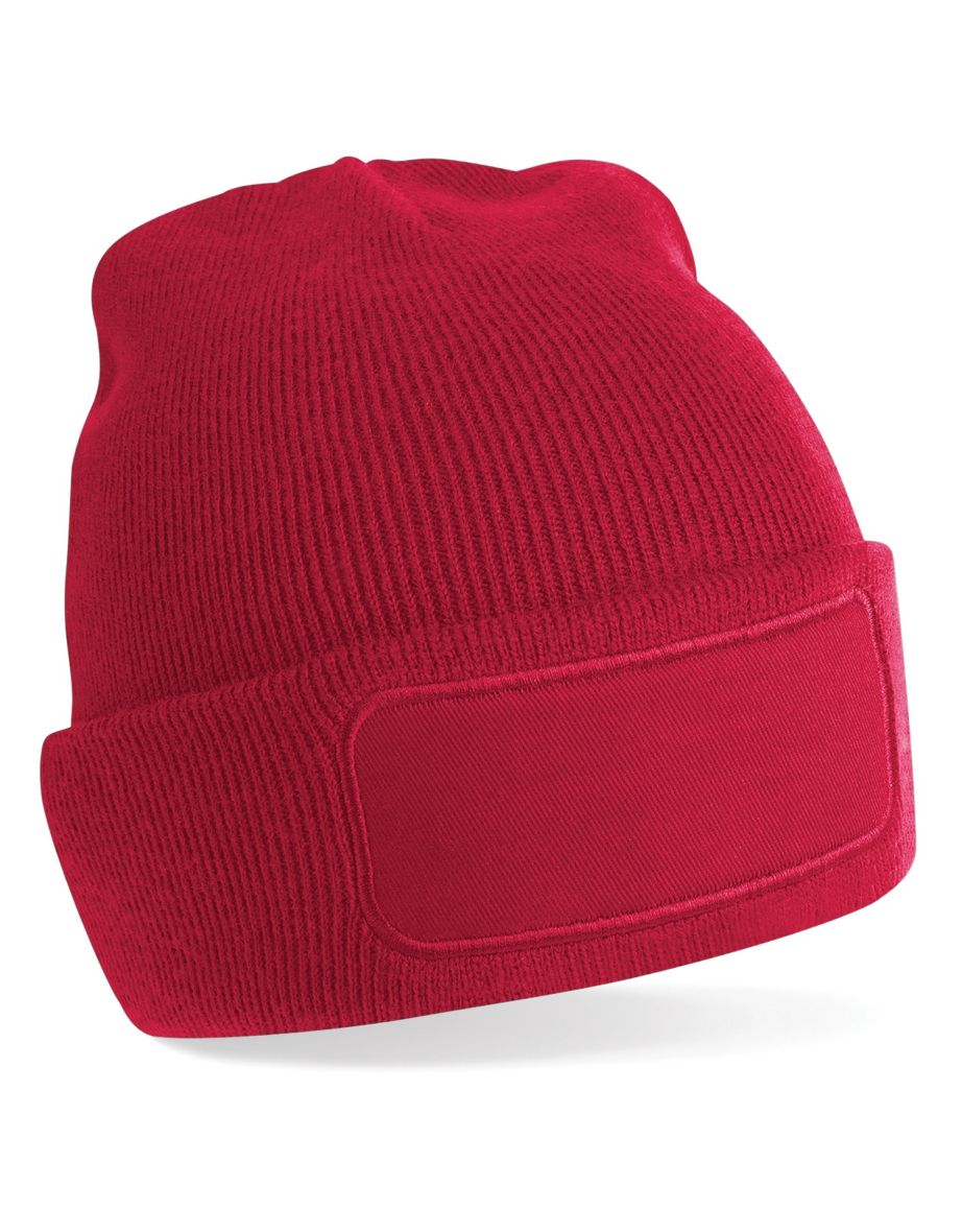 Beechfield Unisex Plain Winter Beanie Hat / Headwear (Ideal for Printing) - Classic Red