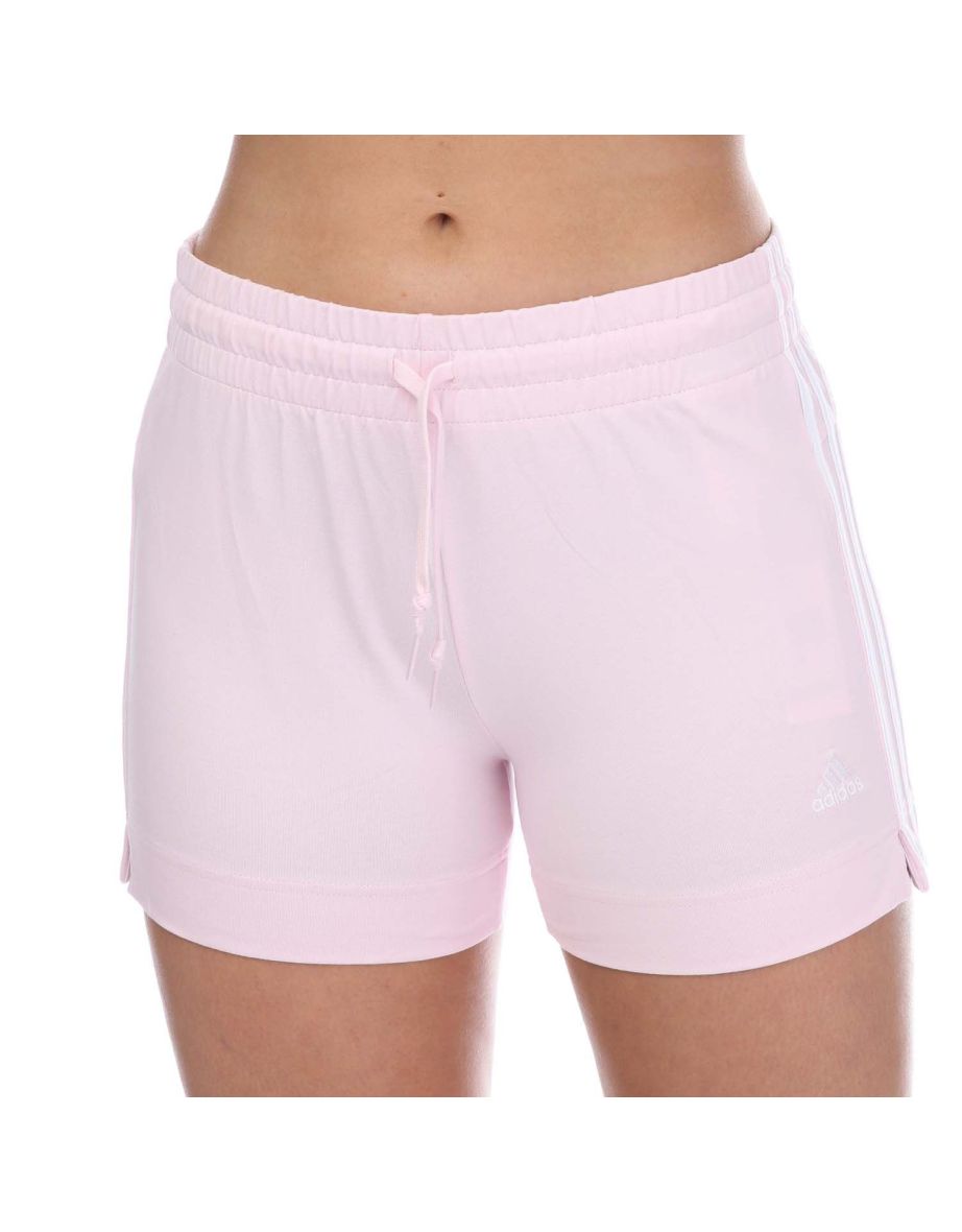 Women's adidas Essentials Slim 3-Stripes Shorts in Pink