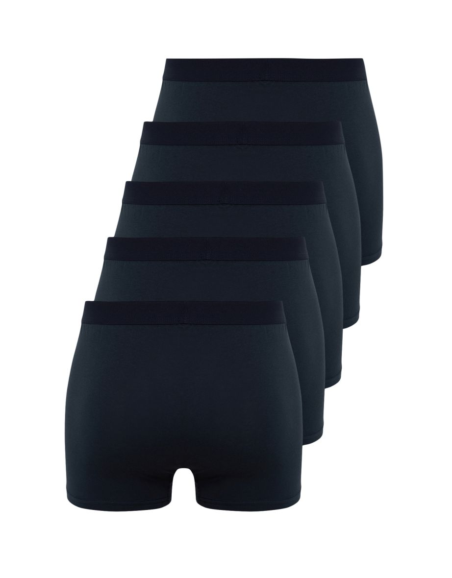 Navy Blue Men's 5-Piece Basic Boxers