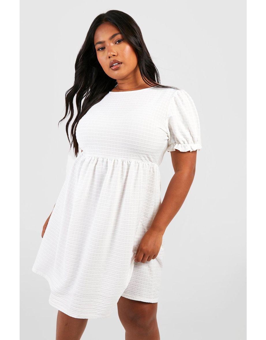 Plus size white outlet smock dress