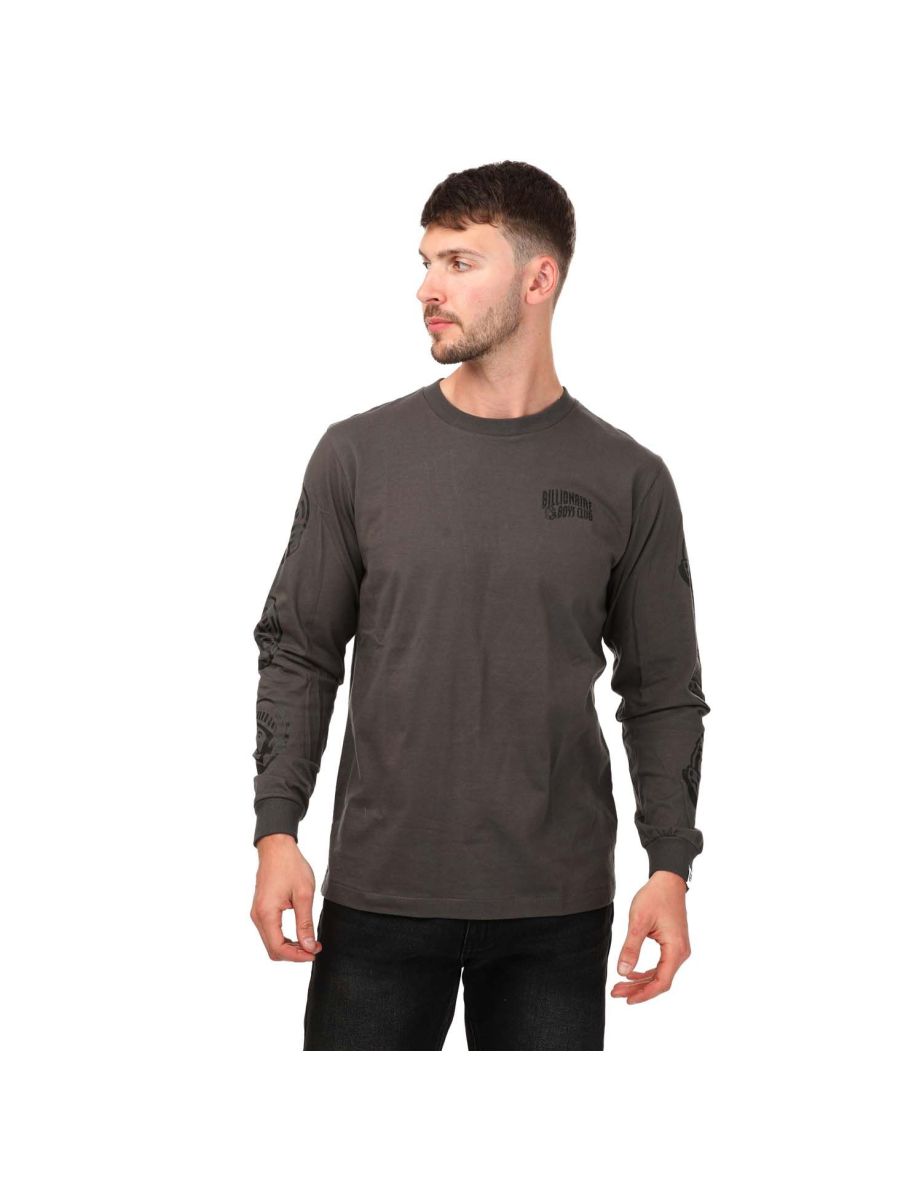 Men's Billionaire Boys Club Repeat Astro Long Sleeve T-Shirt in Grey - 3