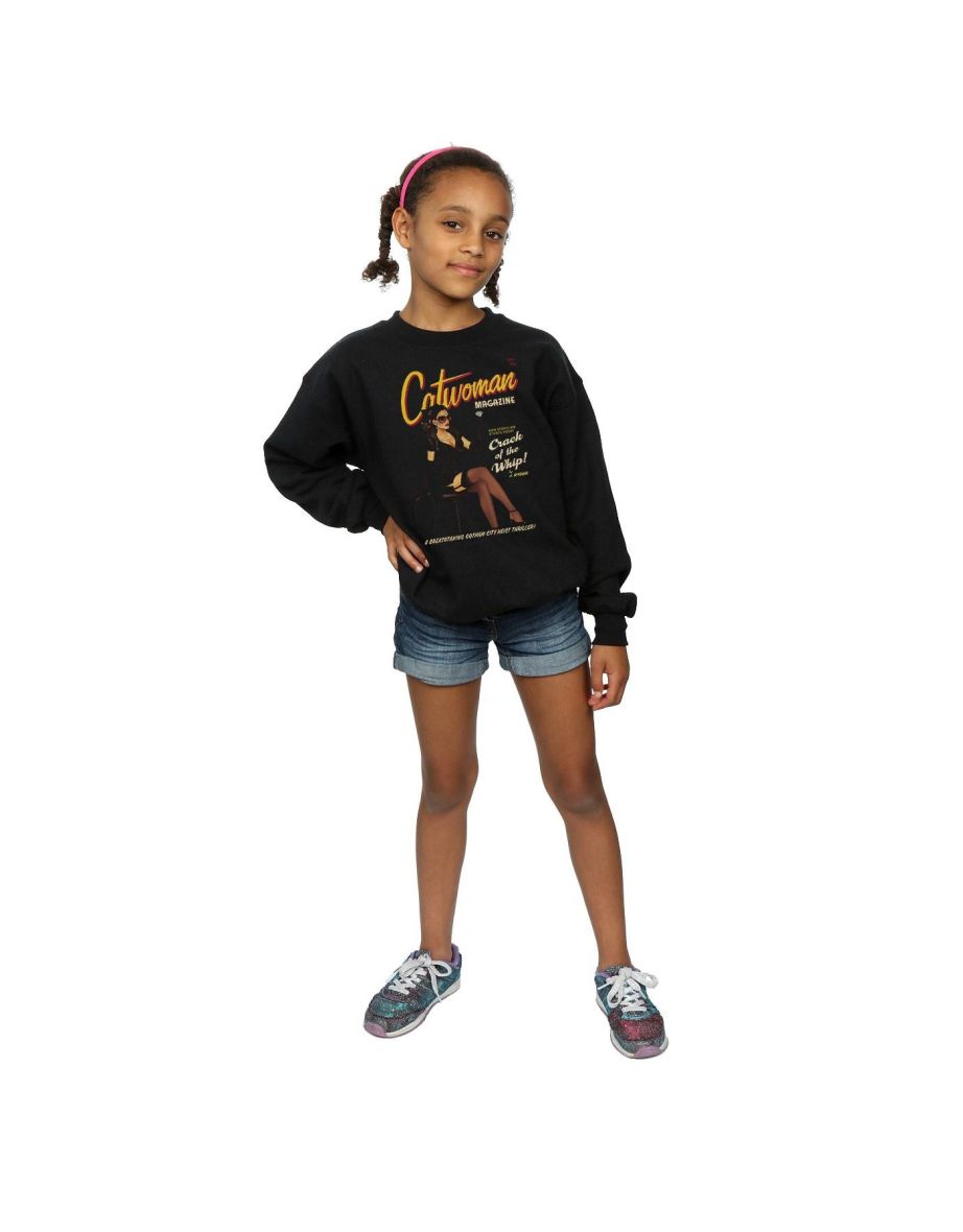 DC Comics Girls Catwoman Bombshell Cover Sweatshirt - Black - 3