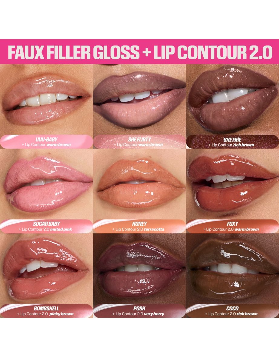 Huda Beauty FAUX FILLER Lip Gloss -Coco - 6