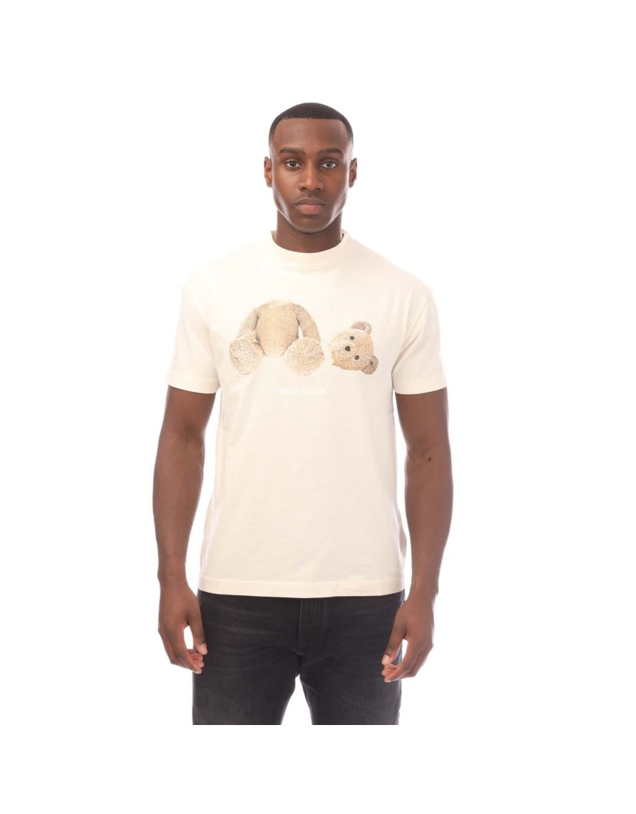 Men's Palm Angels Classic Bear T-Shirt in Cream
