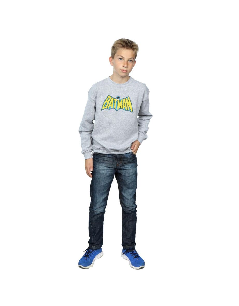 DC Comics Boys Batman Crackle Logo Sweatshirt - Sports Grey - 3