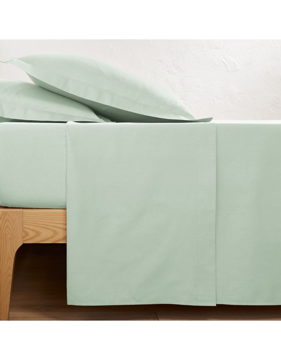 Green Scenario Plain Polycotton Flat Sheet