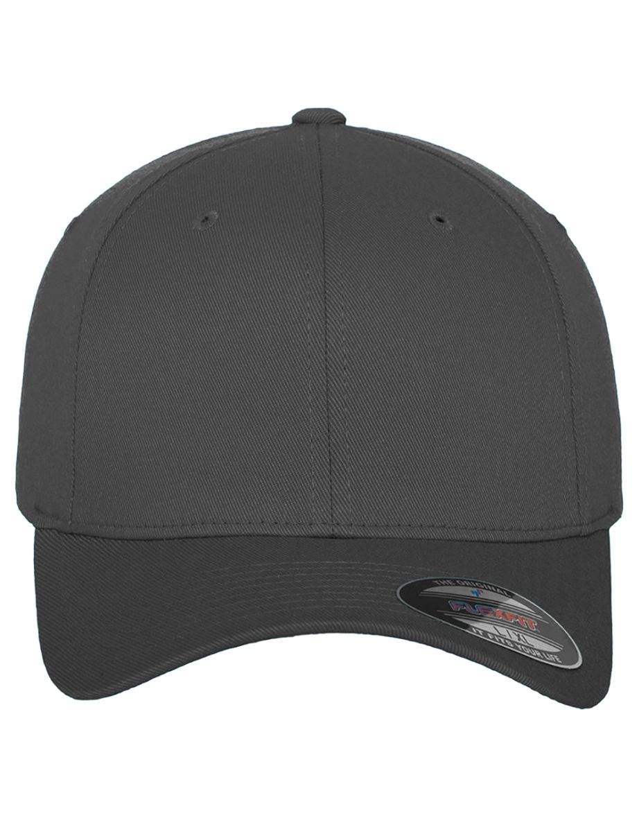 Yupoong Mens Flexfit Fitted Baseball Cap - Dark Grey - 2