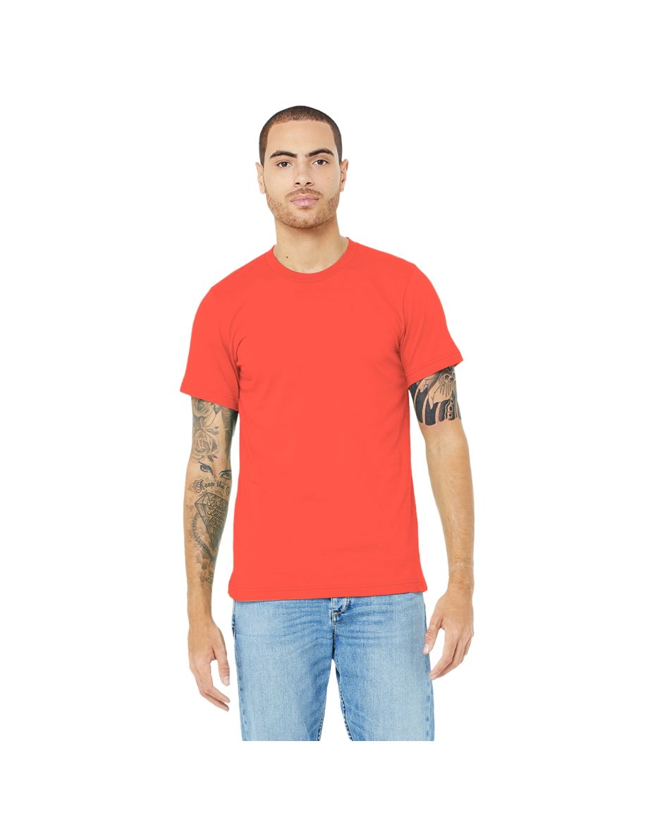 Canvas Unisex Jersey Crew Neck T-Shirt / Mens Short Sleeve T-Shirt - Poppy - 2