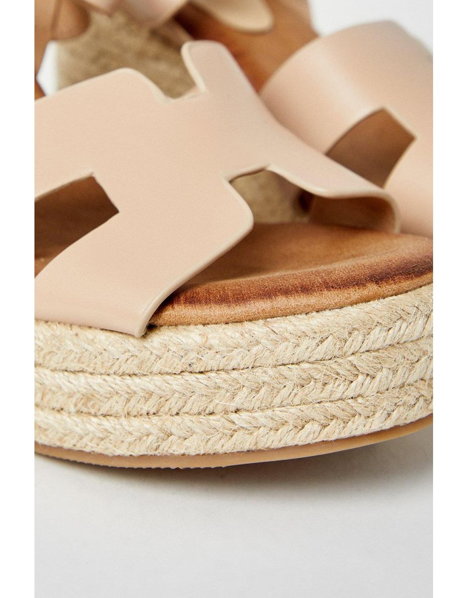 Soleil Platform Espadrille Covered Block Heeled Sandals - 3