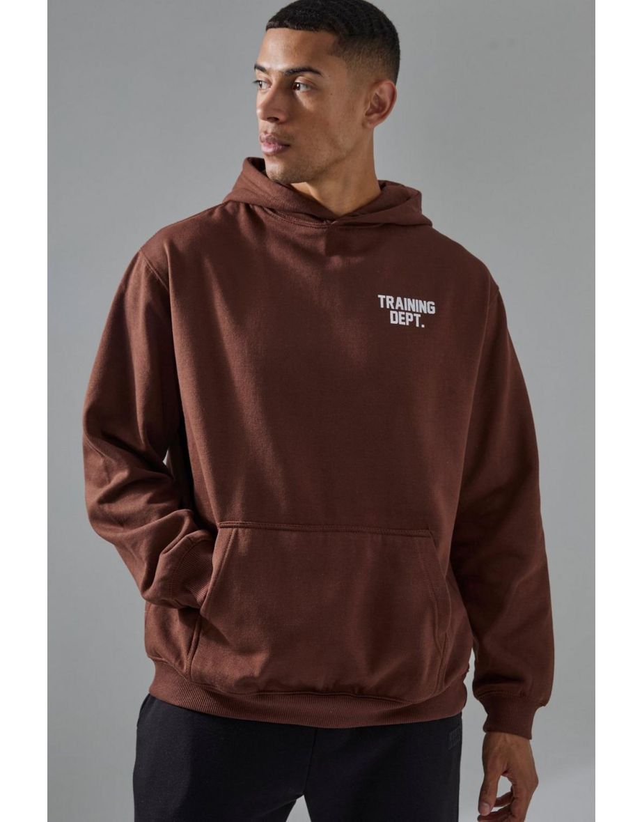 Man Active Training Dept Oversized Hoodie - chocolate