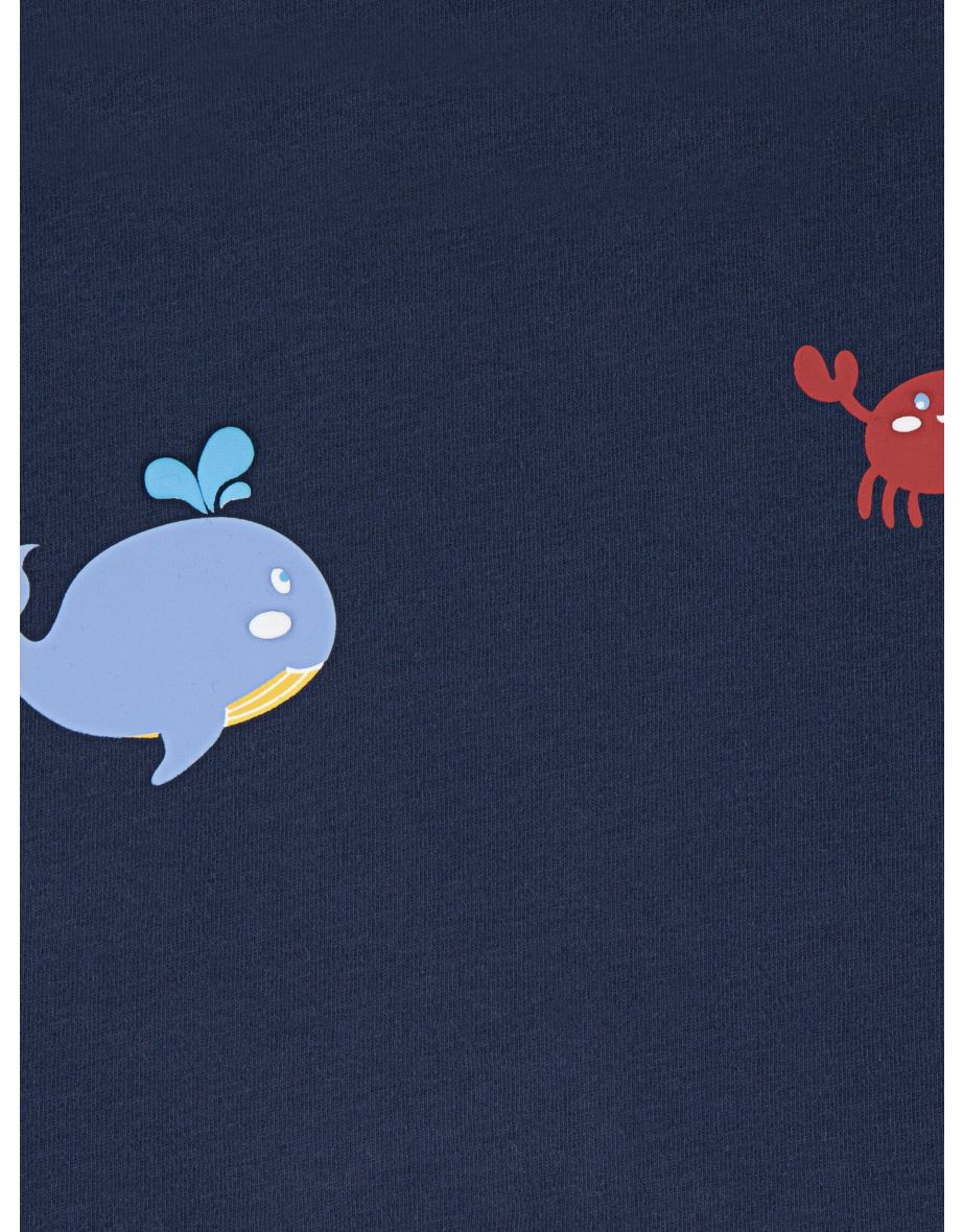 Baby Boys Coastal Critters Logo T-Shirt in Navy - 3