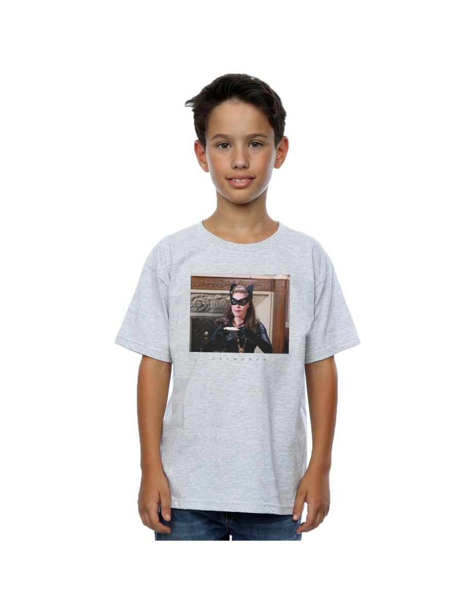 DC Comics Boys Batman TV Series Catwoman Photo T-Shirt - Sports Grey