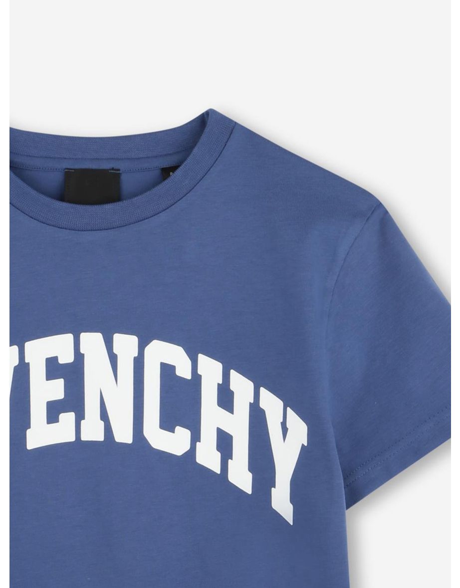 Givenchy Boys Logo Print T-Shirt in Blue - 2