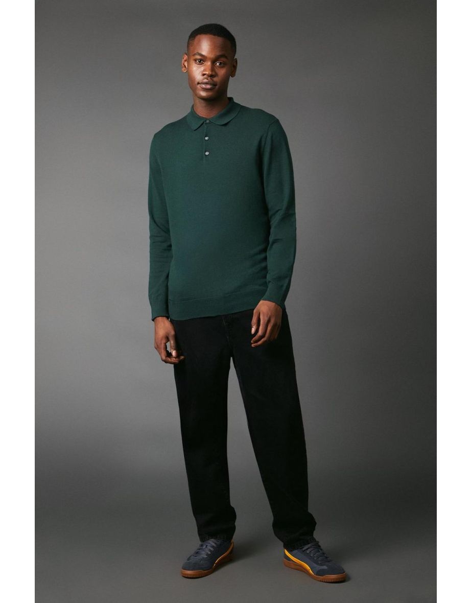 Premium Pure Cotton long Sleeve Knitted Polo - 3