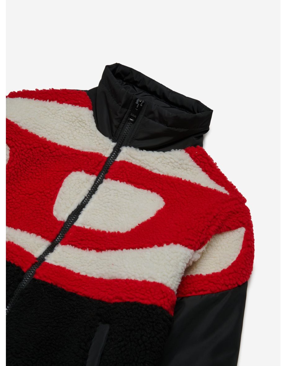 Diesel Boys Logo Zip Up Jacket in Black - 3