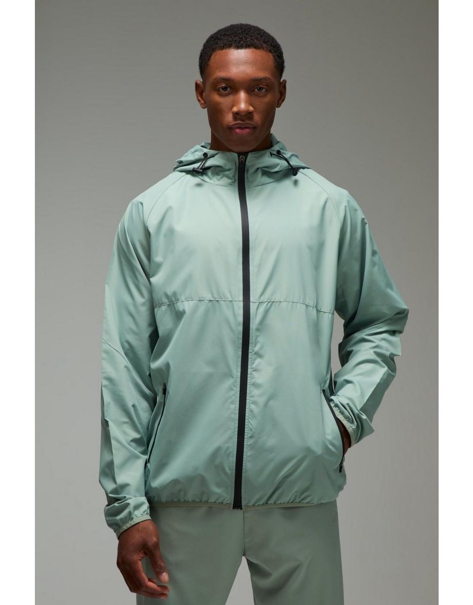Man Active Ripstop Shower Resist Windbreaker - sage