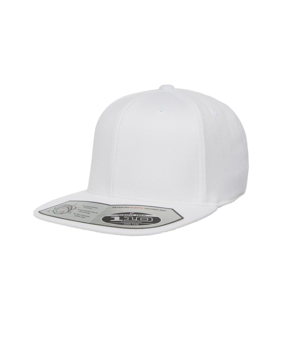 Yupoong Flexfit Unisex 110 Plain Fitted Snapback Cap - White