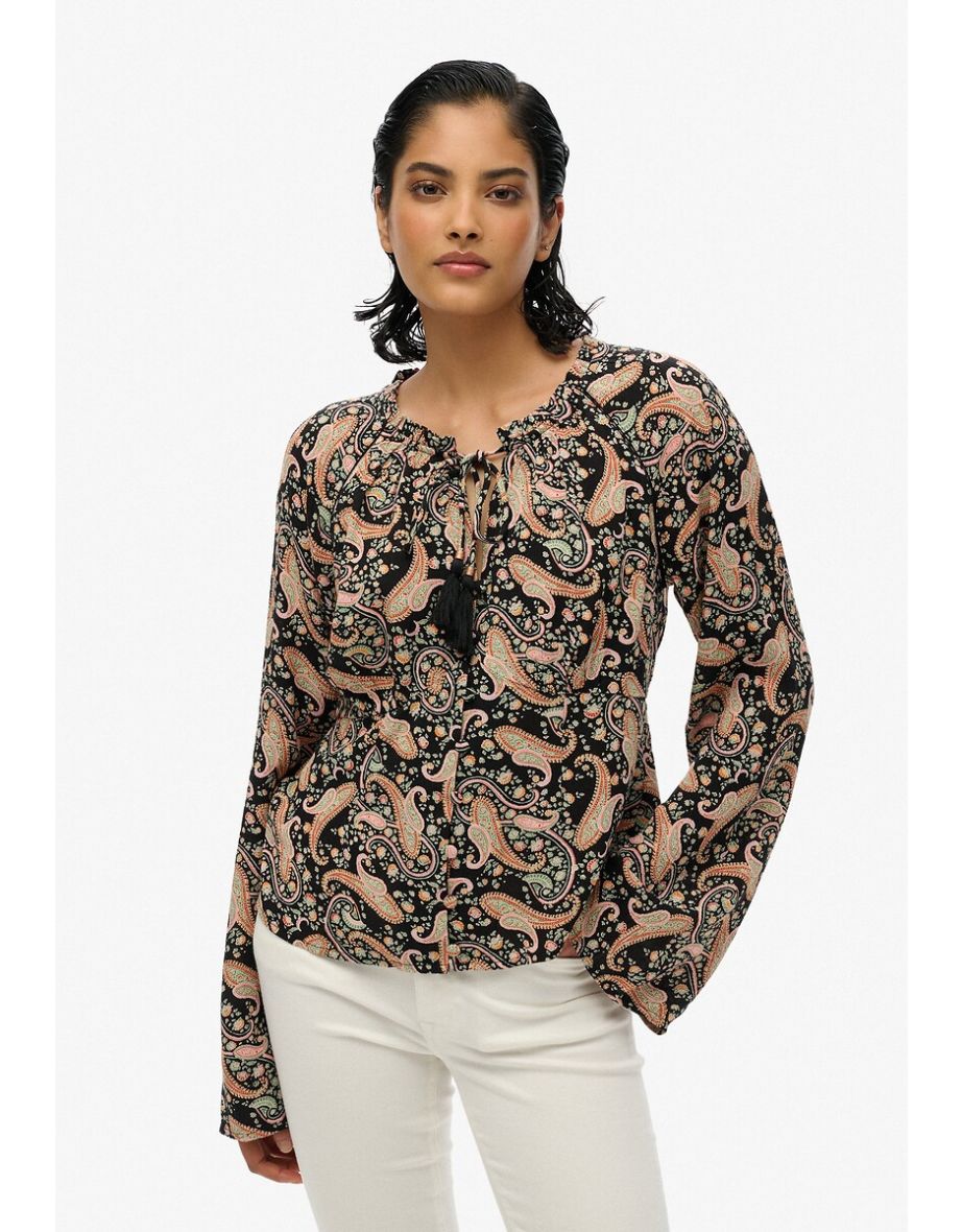 Printed Long Sleeve Blouse