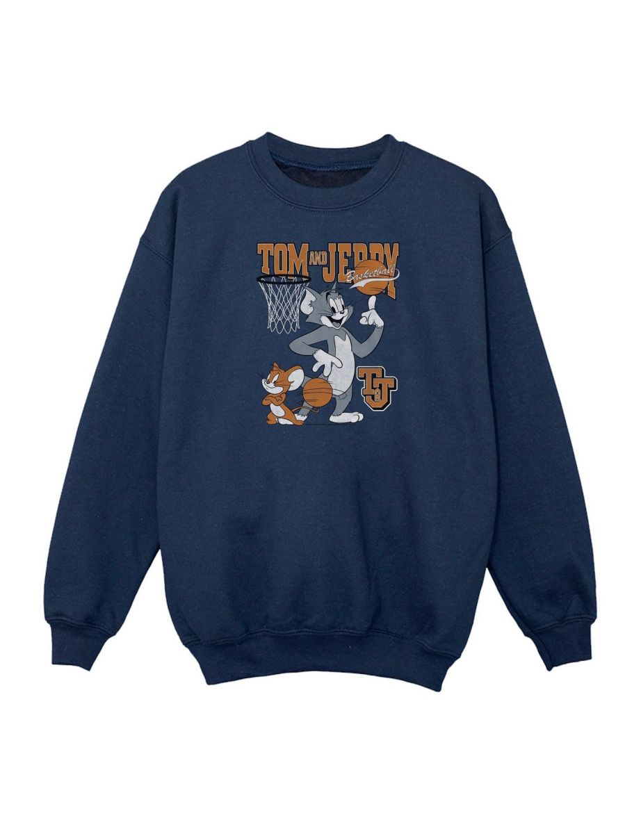 Tom and Jerry Boys Spinning Basketball Sweatshirt - Navy Blue