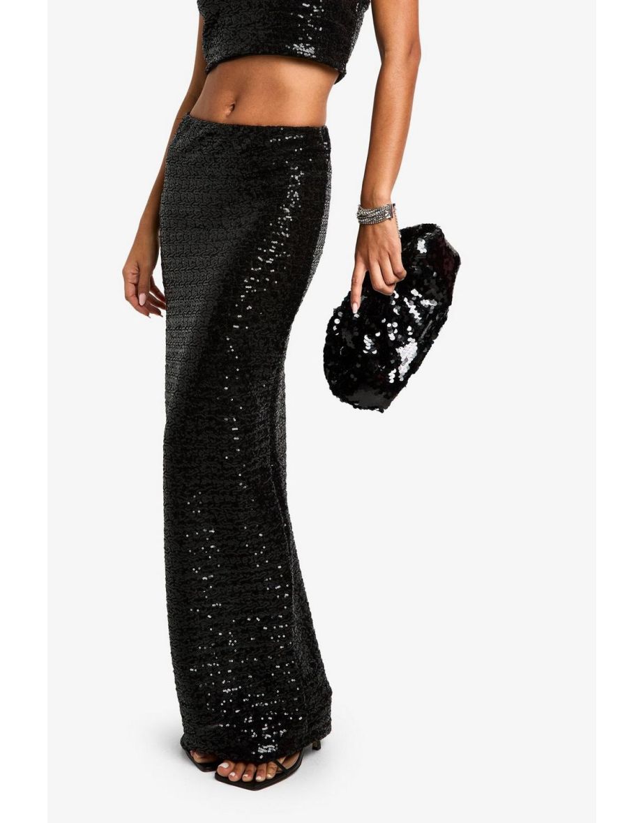 Sequin Maxi Skirt Co Ord - 3