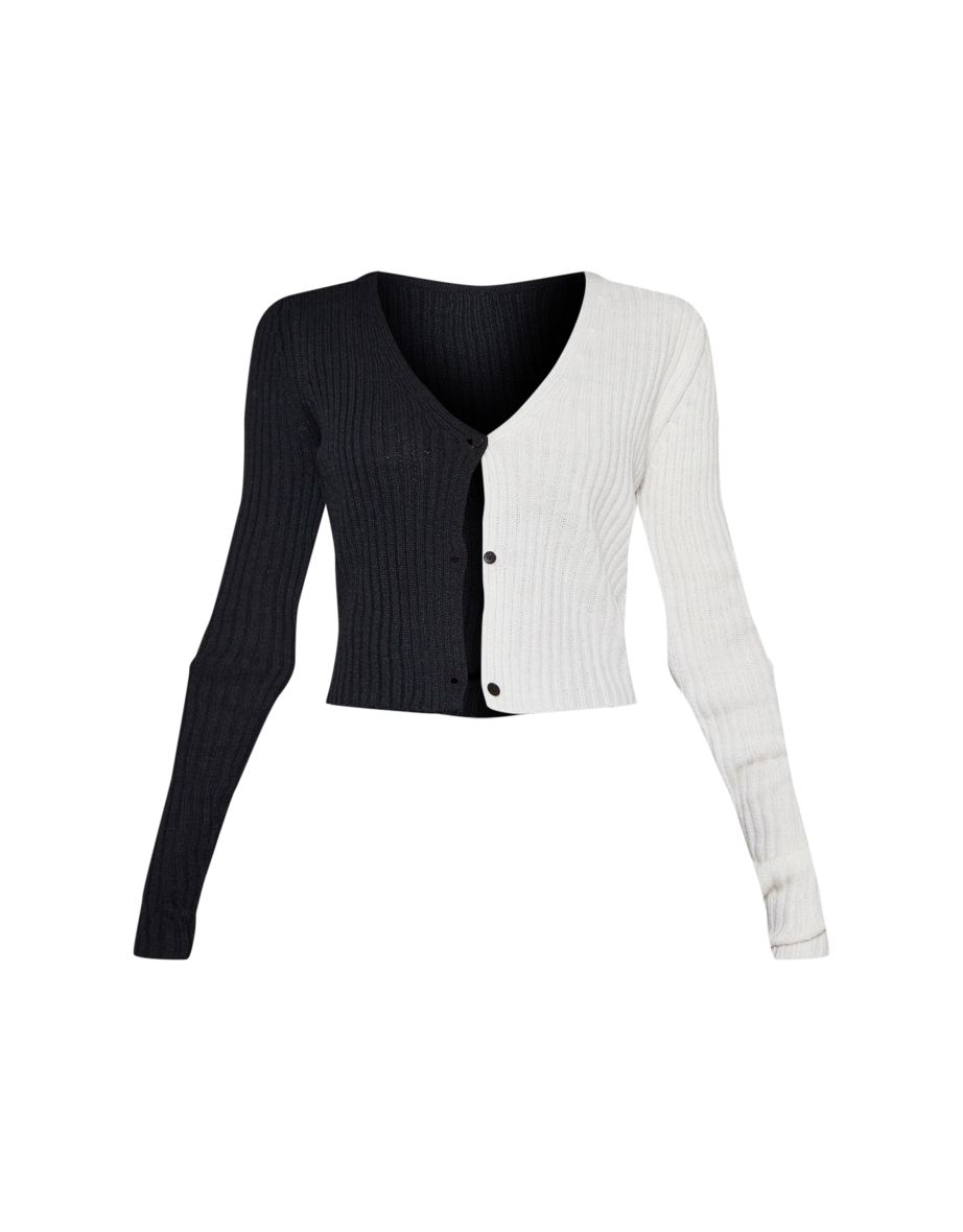 Tall Black Colour Block Cardigan - 4