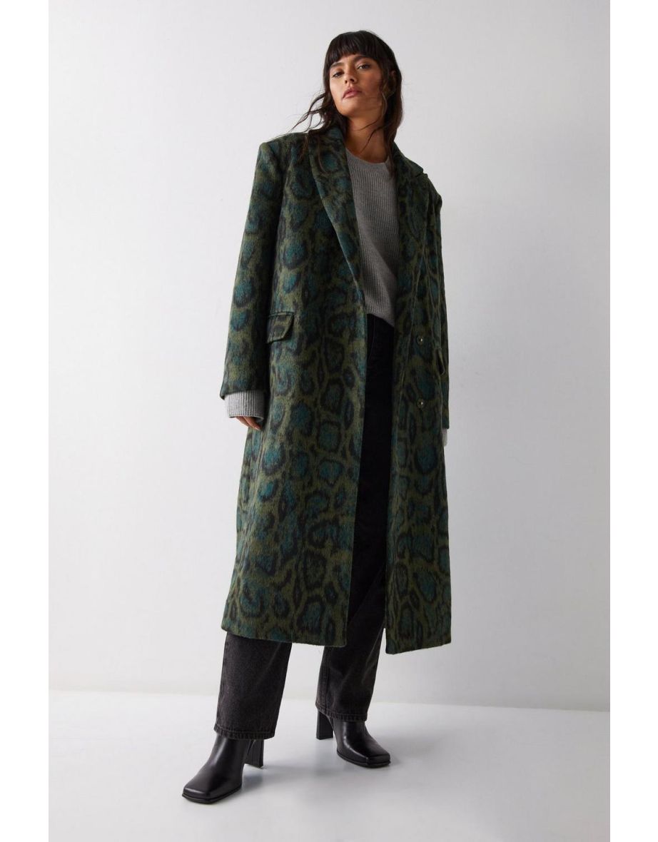Snake Wool Look Tailored Coat